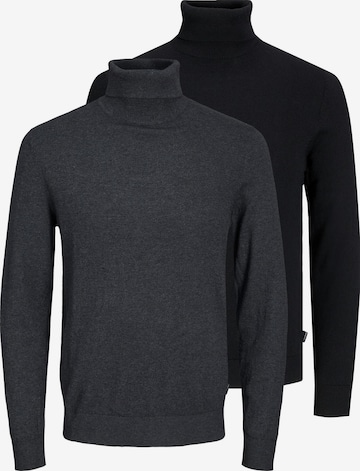 JACK & JONES Trui 'Emil Knit' in Zwart: voorkant