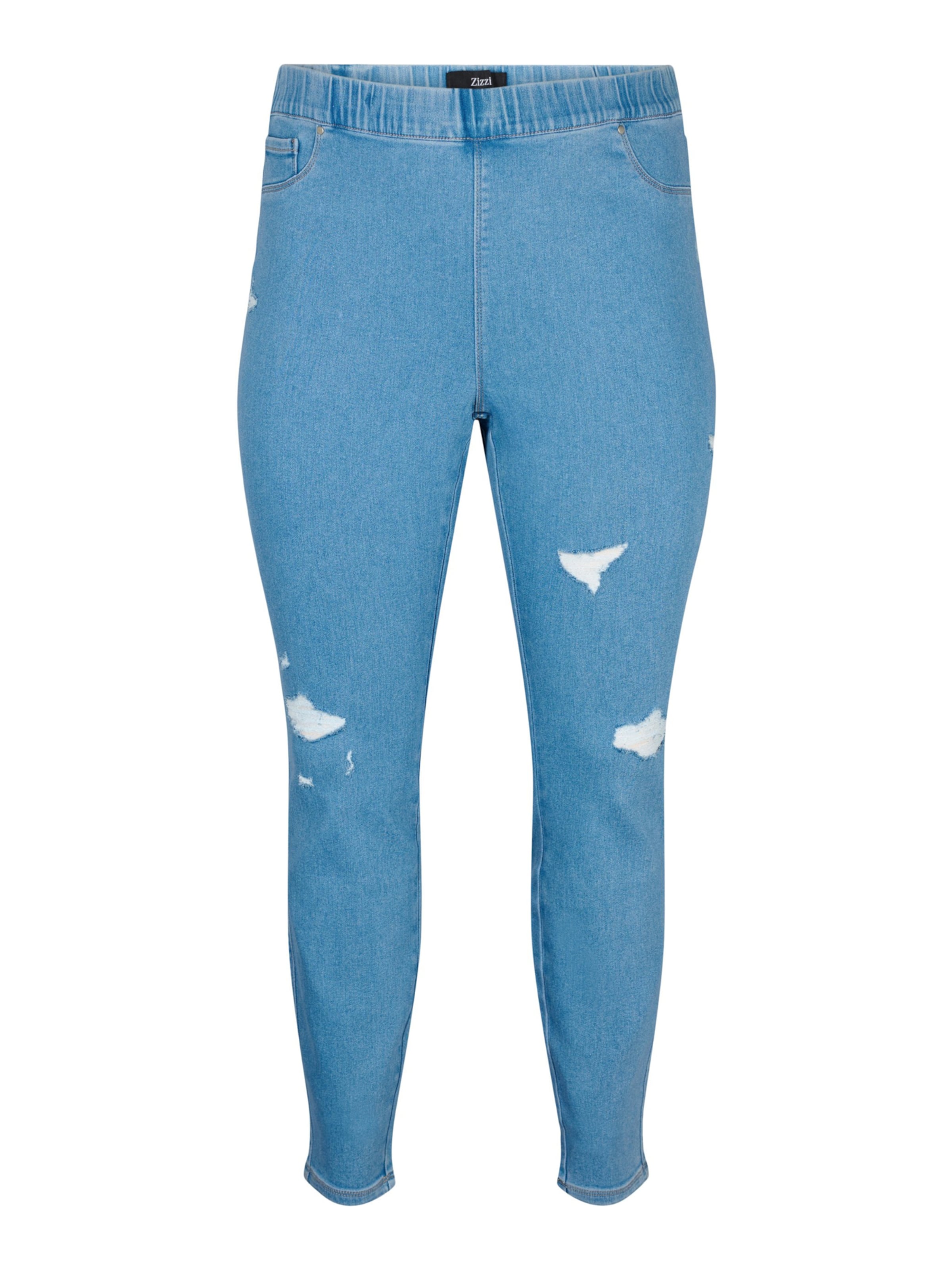 Skinny Jeggings 'Jtalia' Zizzi en bleu : devant
