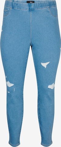 Zizzi Skinny Jeggings 'JTALIA' in Blauw: voorkant