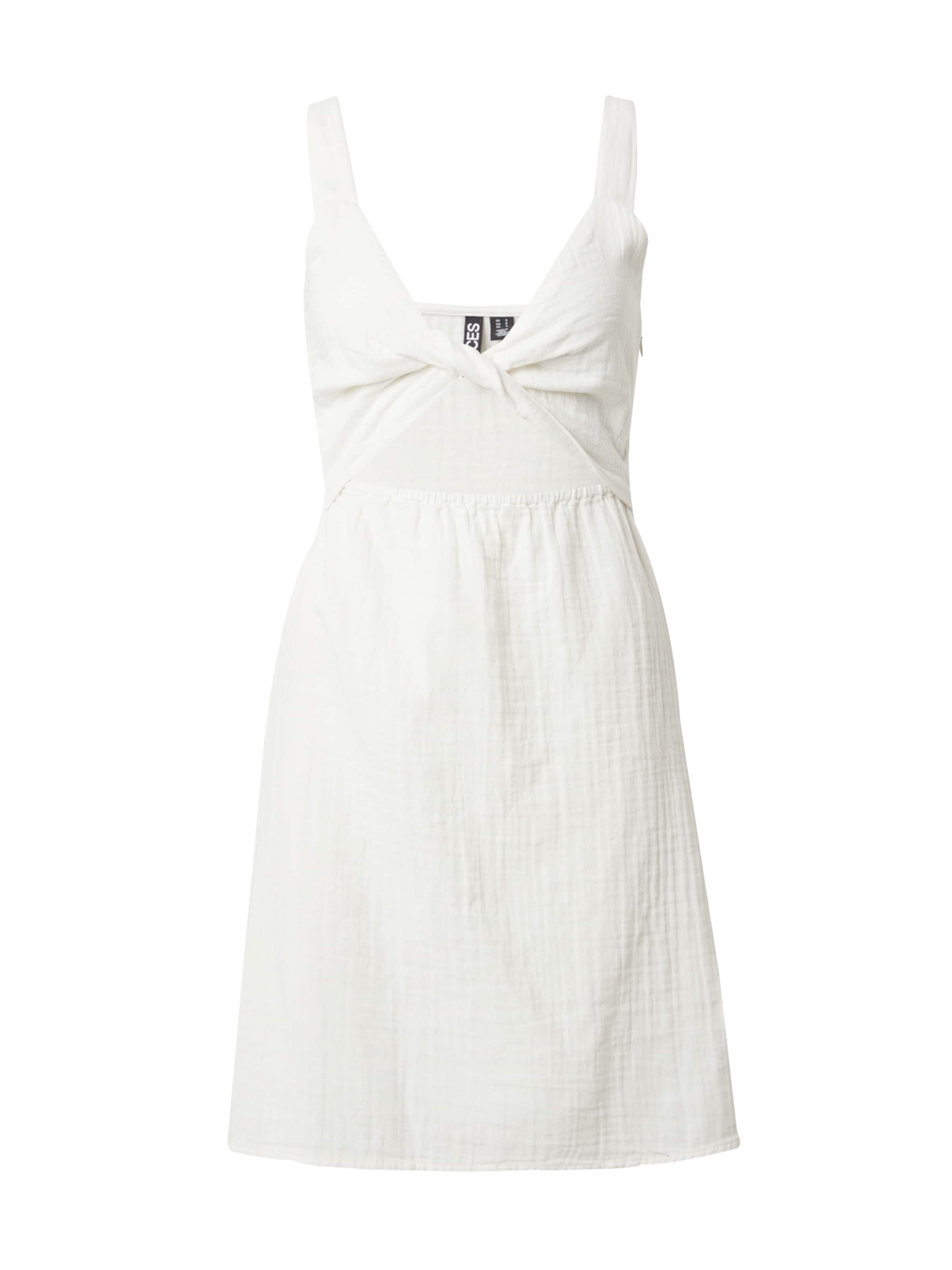 PIECES Letné šaty 'AVA' - Biela: predná strana