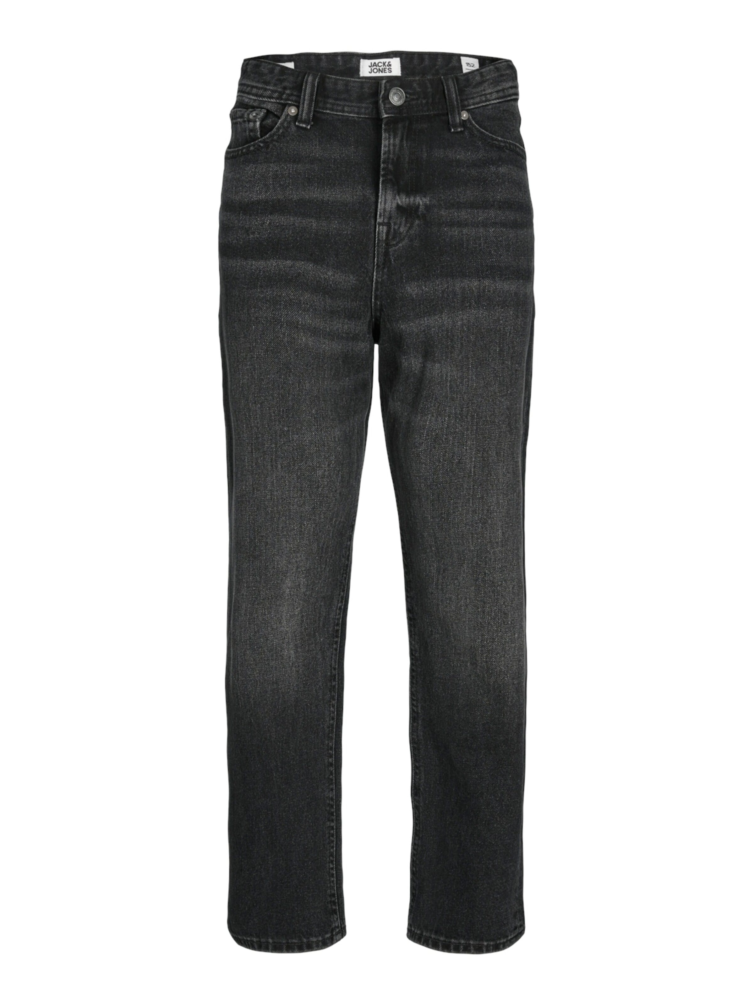 Jack & Jones Junior Loose fit Jeans 'Jeans JJICHRIS JJORIGINAL SQ 602 JNR relaxed fit' in Black: front
