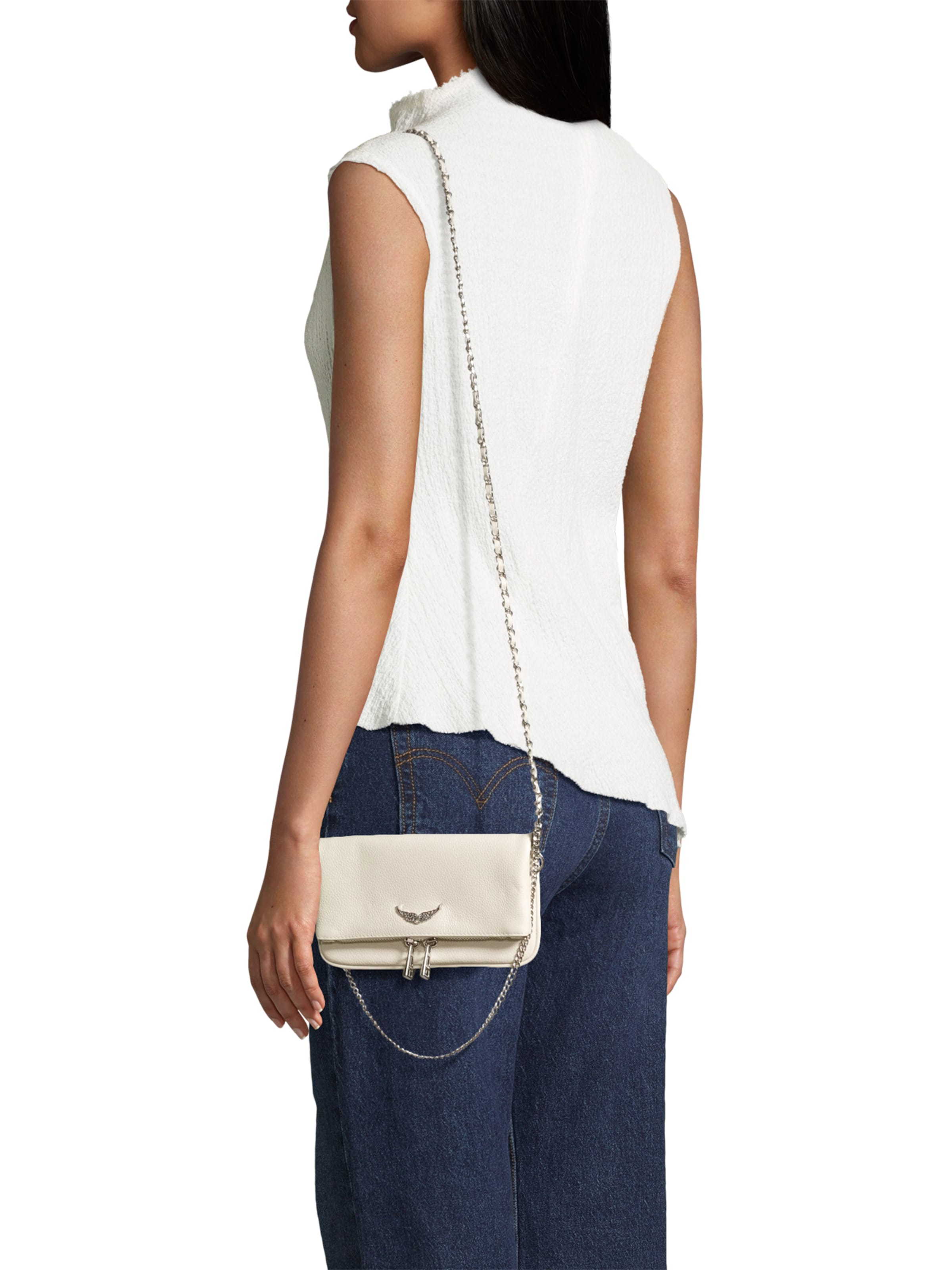 Pochette 'ROCK NANO' Zadig & Voltaire en blanc : devant