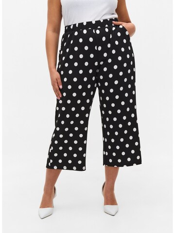 Zizzi - Pierna ancha Pantalón 'Caadelyn' en negro: frente