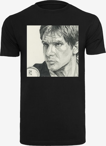 F4NT4STIC Shirt 'Star Wars Han Solo Drawing' in Schwarz: predná strana