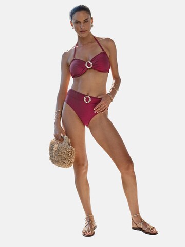 love & roses Bandeau Bikinitop in Lila: voorkant