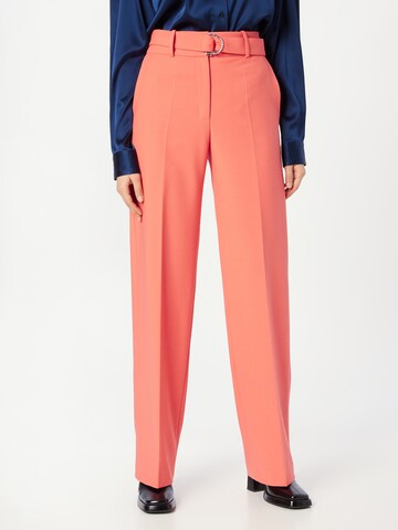 HUGO Regular Trousers with creases 'Huglia' in Red: front