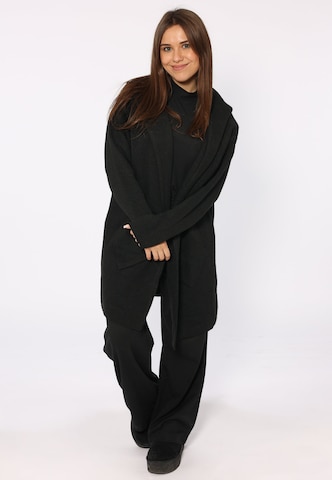 Zwillingsherz Fleece Jacket in Black: front