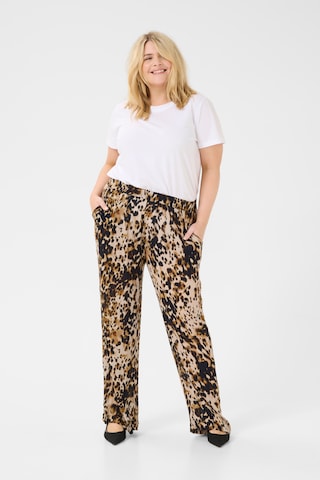 KAFFE CURVE Loose fit Trousers 'Julia' in Beige