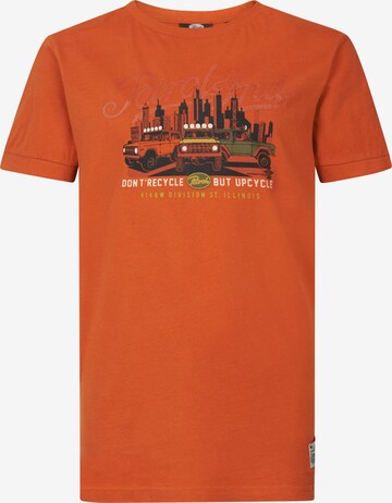 Petrol Industries T-Shirt 'Wheeling' in Orange: predná strana