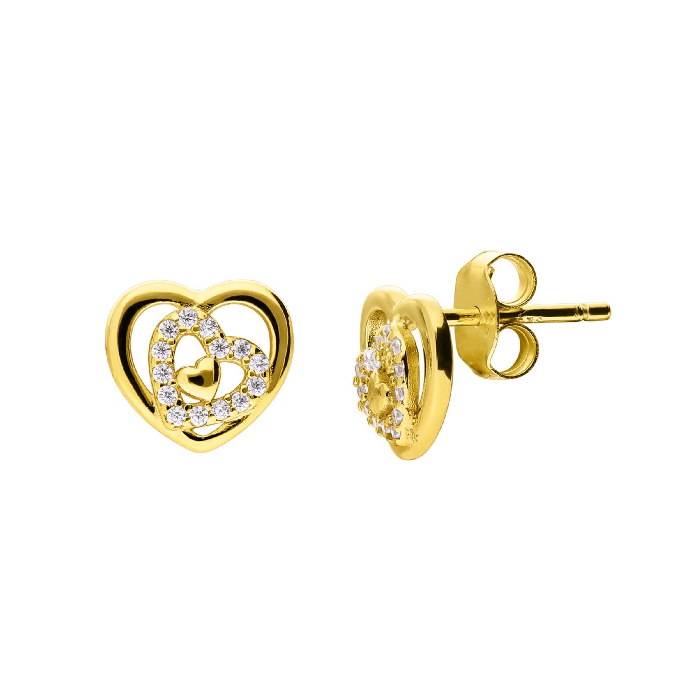 Lucardi Earrings in Gold: front