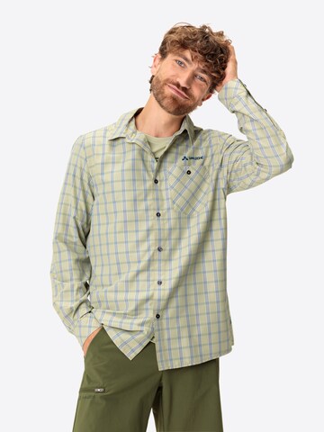 VAUDE Regular fit Athletic button up shirt 'M Albsteig LS ST III' in Green: front