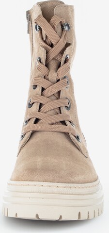 GABOR Lace-Up Ankle Boots in Beige