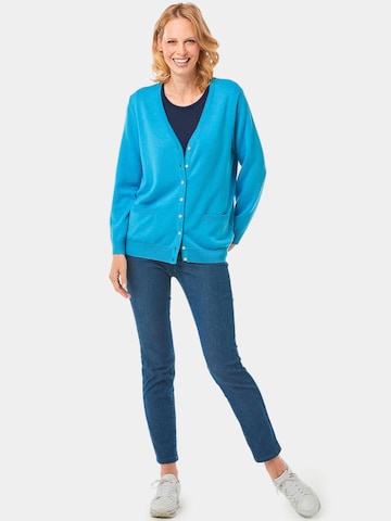 Goldner Strickjacke in Blau