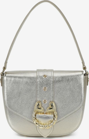 Borsa a spalla 'Baroque' di Braccialini in argento: frontale