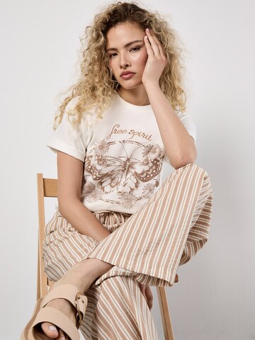 Wide Leg Pantalon Apricot en beige