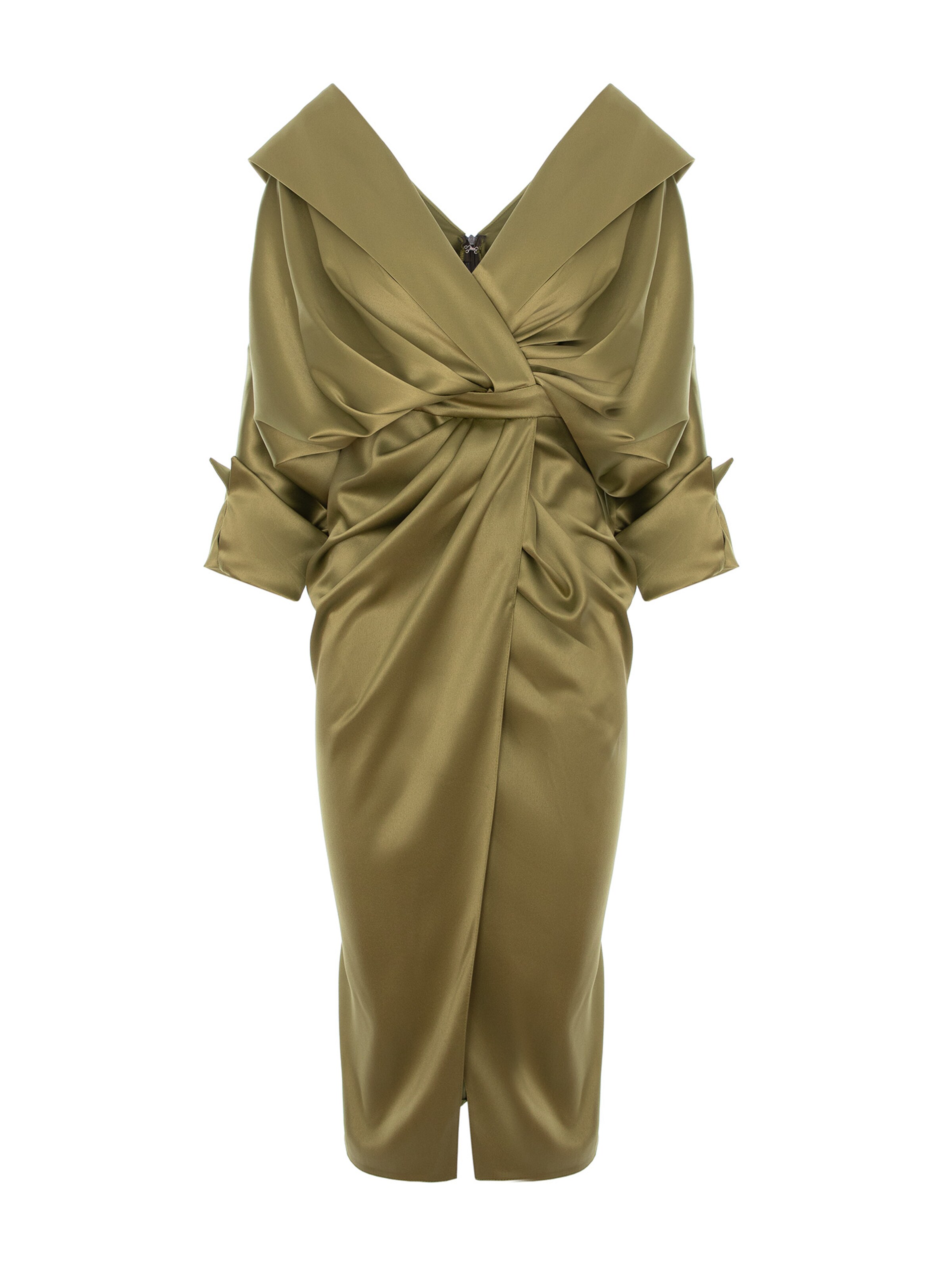 acob a porter Avondjurk in Groen: voorkant