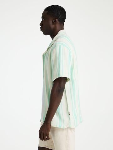 CHASIN' Comfort Fit Hemd 'Doby Stripe' in Gelb