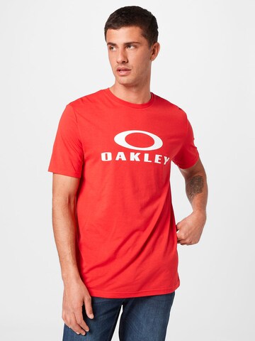 OAKLEY Klasický střih Funkční tričko 'BARK' – červená: přední strana