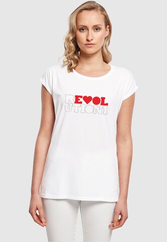Merchcode Shirt 'Beatles - Revolution Lights' in White: front