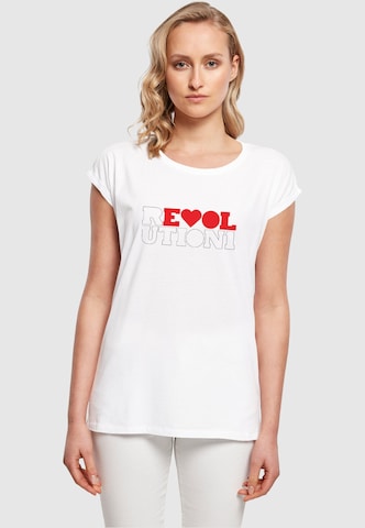 Merchcode Shirt 'Beatles - Revolution Lights' in White: front
