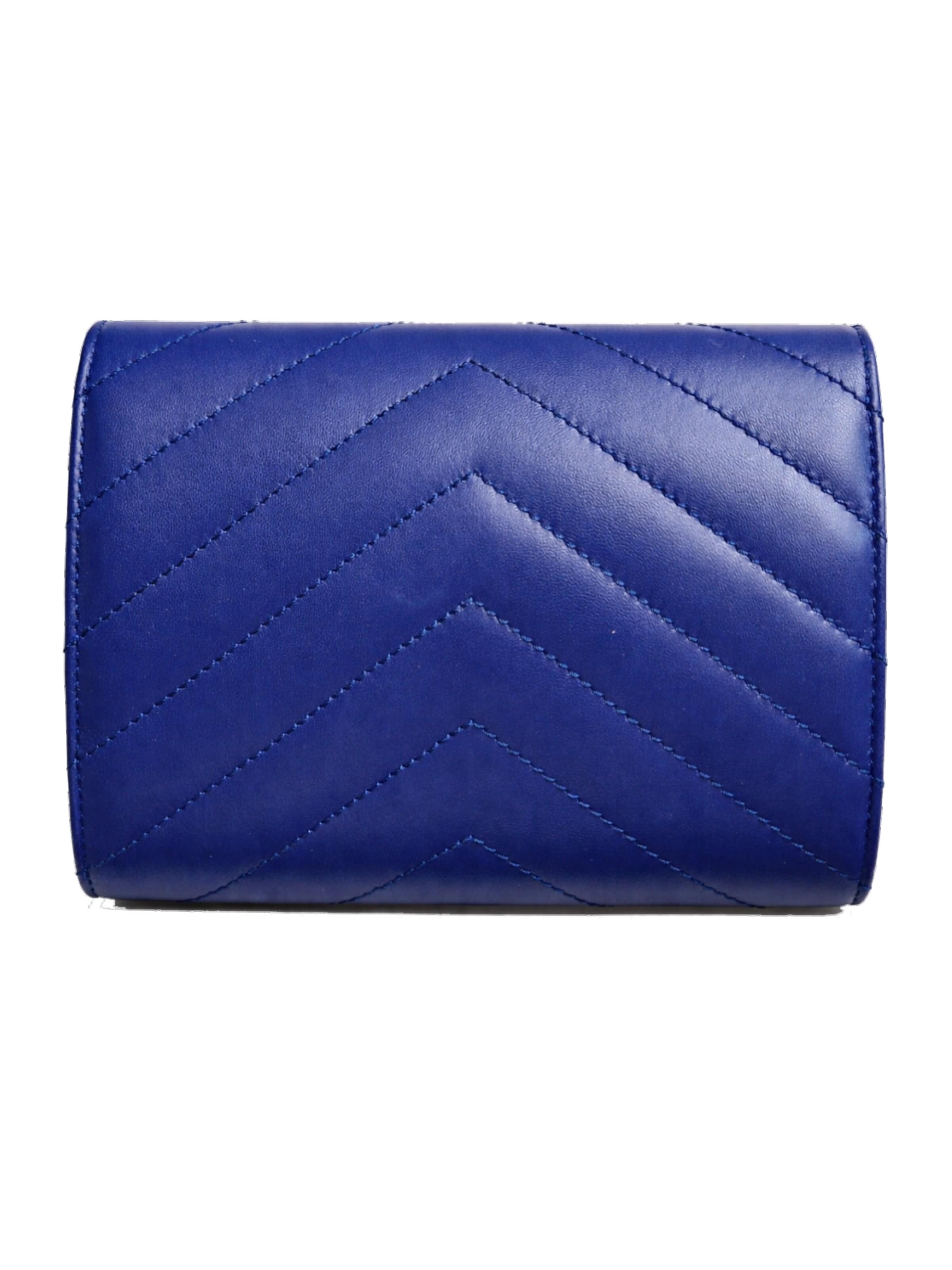Sellenes - Bolso de noche 'Val Blue Gold Clutch' en azul