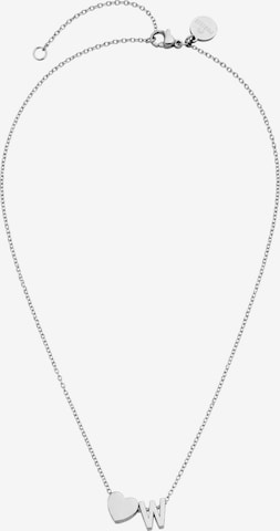 PURELEI - Cadena 'Letter Heart W' en plata: frente