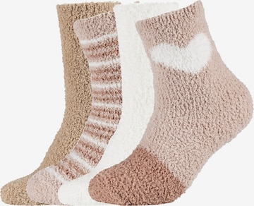 camano Socks in Brown: front