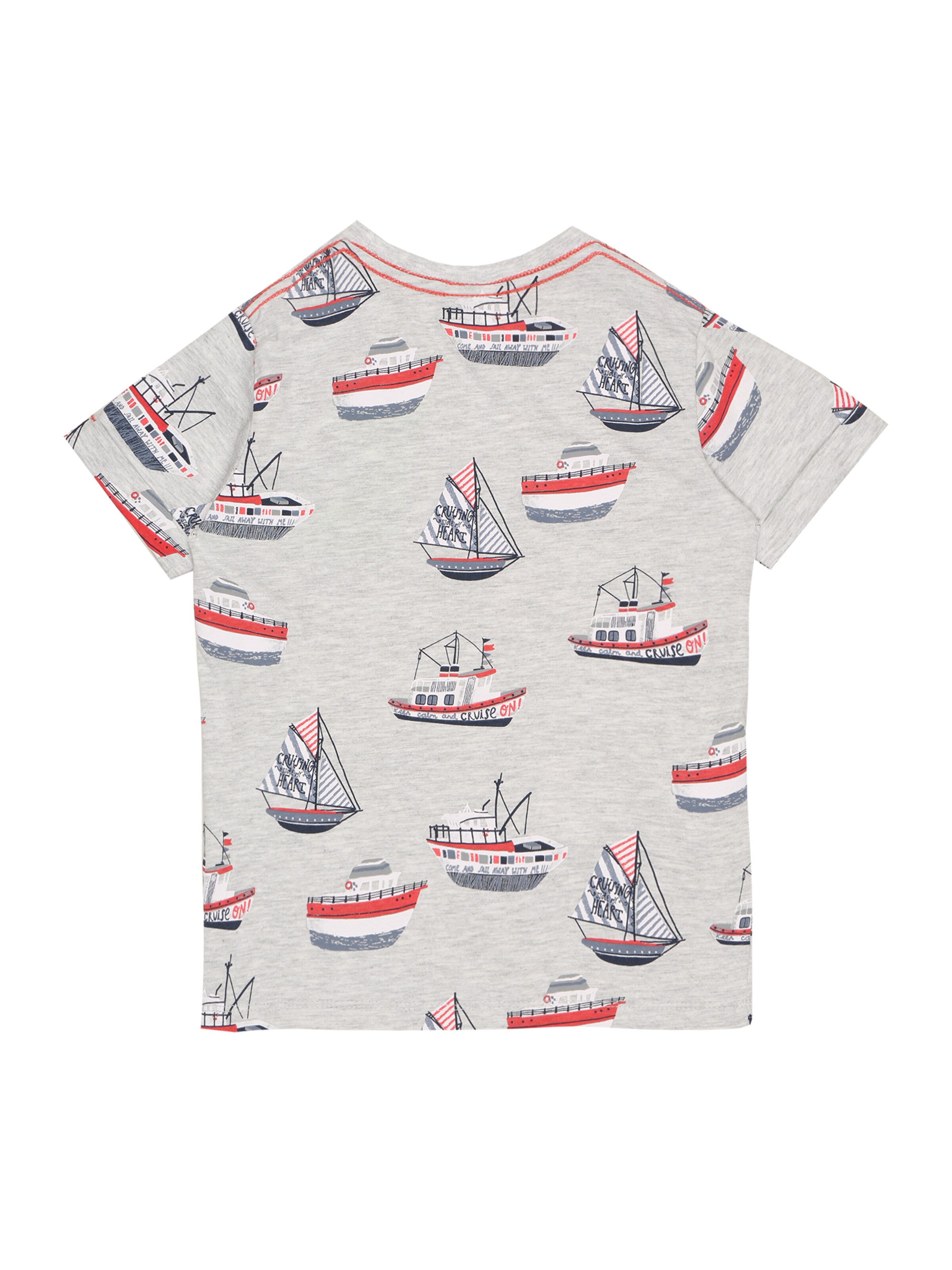 Kinder Kids (Gr. 92-140) Boboli T-Shirt 'Schiffe' in Graumeliert - EJ10321 Kinder Kids (Gr. 92-140) Boboli T-Shirt 'Schiffe' in Graumeliert - EJ10321