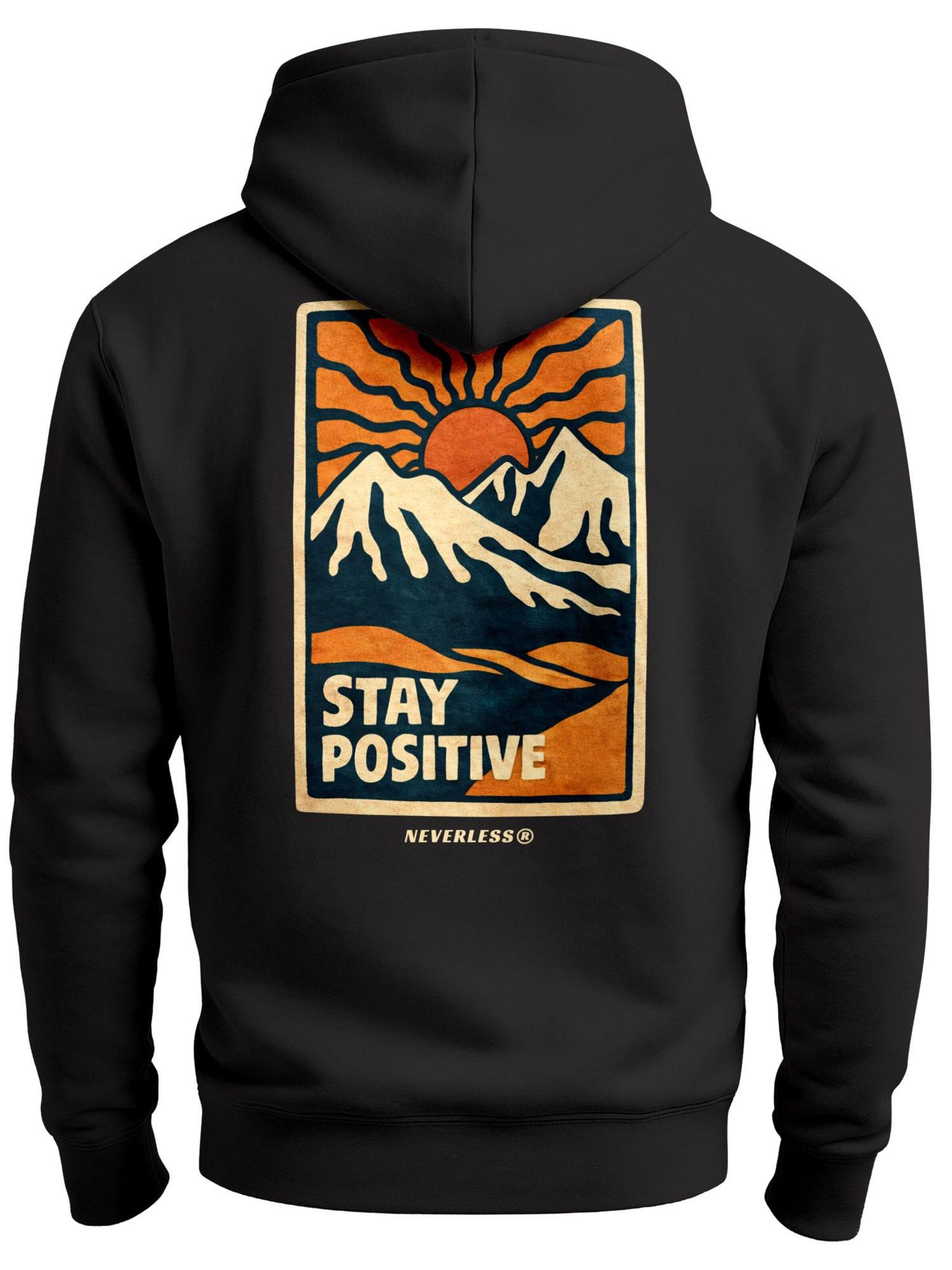 Neverless Sweatshirt 'Stay Positive' in Black