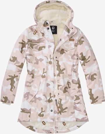 Brandit Between-seasons parka 'Marsh Lake' in Pink: front