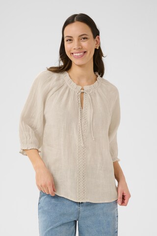 Cream Bluse in Beige: Vorderseite