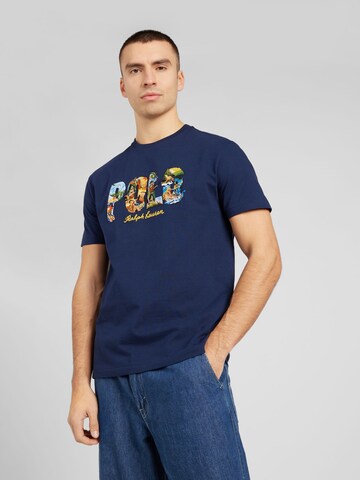 Tricou de la Polo Ralph Lauren pe albastru: față