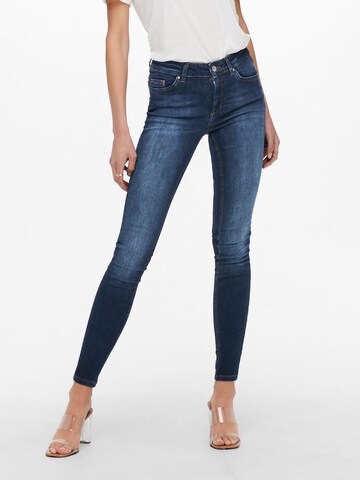 Skinny Jean 'Blush' ONLY en bleu : devant