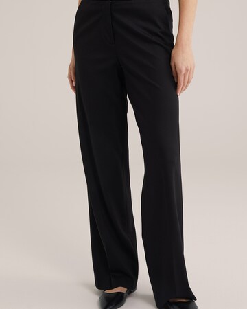 WE Fashion Regular Trousers with creases in Black