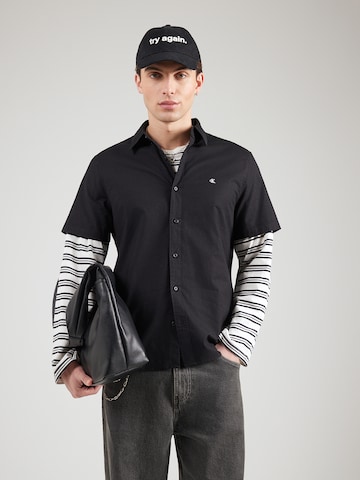 Calvin Klein Jeans Regular fit Overhemd 'CLASSIC' in Zwart: voorkant