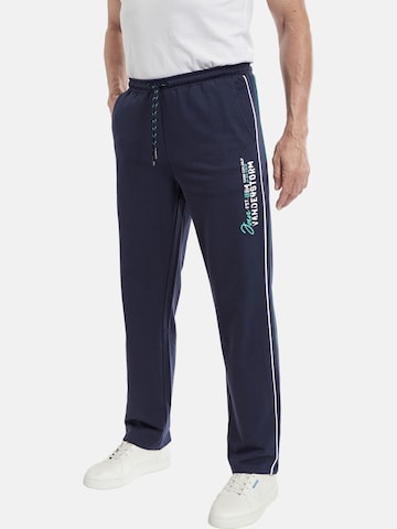 Jan Vanderstorm Loosefit Broek ' Kalevi ' in Blauw: voorkant