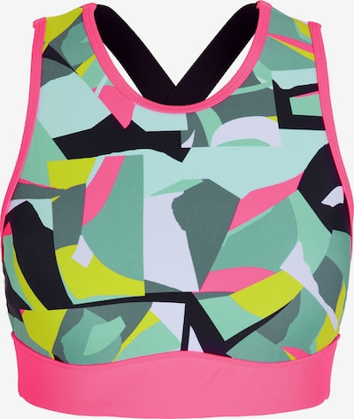 CHIEMSEE Sport-BH in gelb / hellgrün / pink / weiß, Produktansicht
