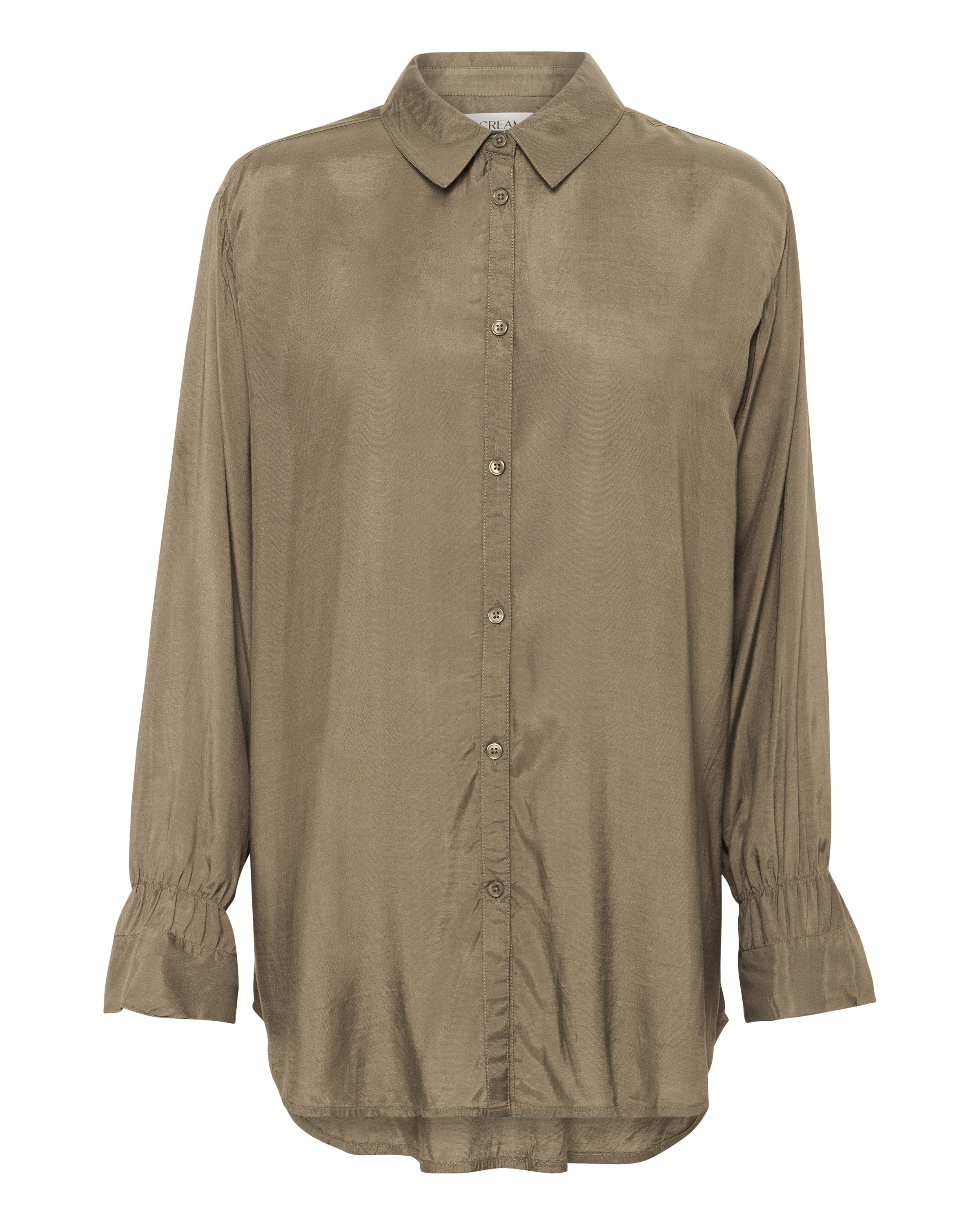 zaļš Cream Blūze 'Smokia': no priekšpuses