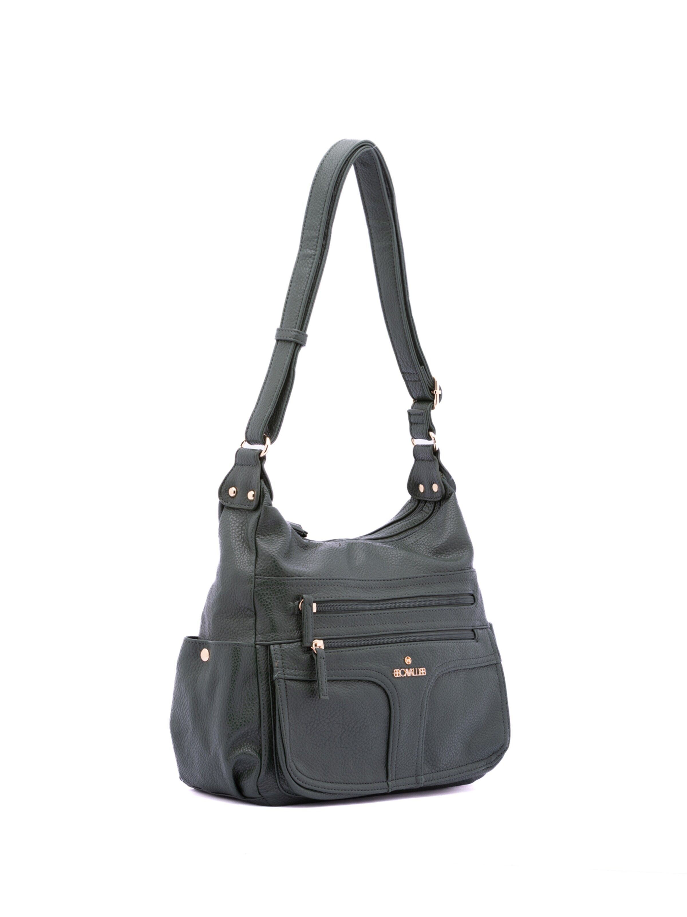 Borsa a spalla 'Borsa a Spalla Donna Ecopelle - Zip e Tasche Multiple' di B. Cavalli in verde