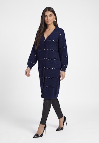 Manteau en tricot 'Festive' faina en bleu : devant