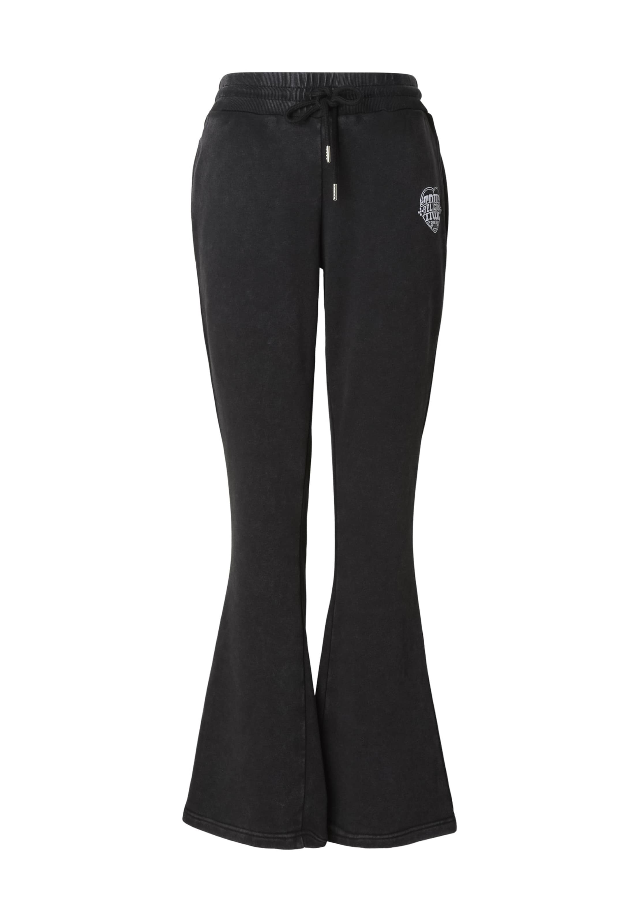 True Religion Flared Jeans in Schwarz: Vorderseite