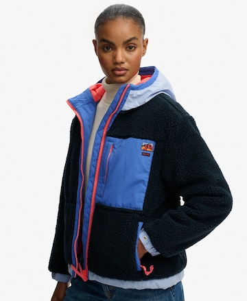 Superdry Fleece Jacket 'Die Vintage Sherpa' in Blue