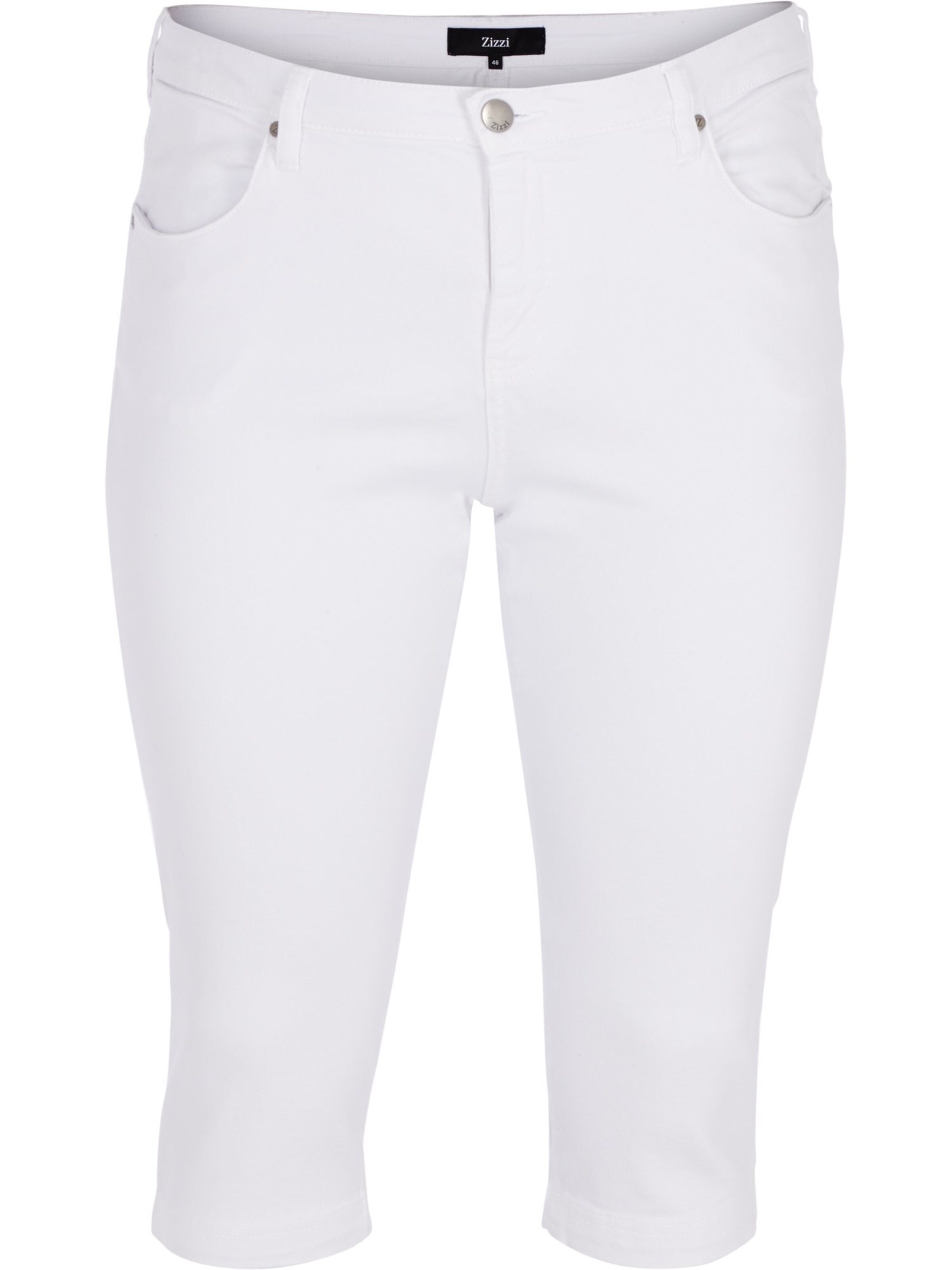 Zizzi Slimfit Jeans 'Amy' in Wit: voorkant