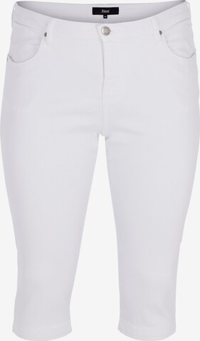 Zizzi Slimfit Jeans 'Amy' in Wit: voorkant