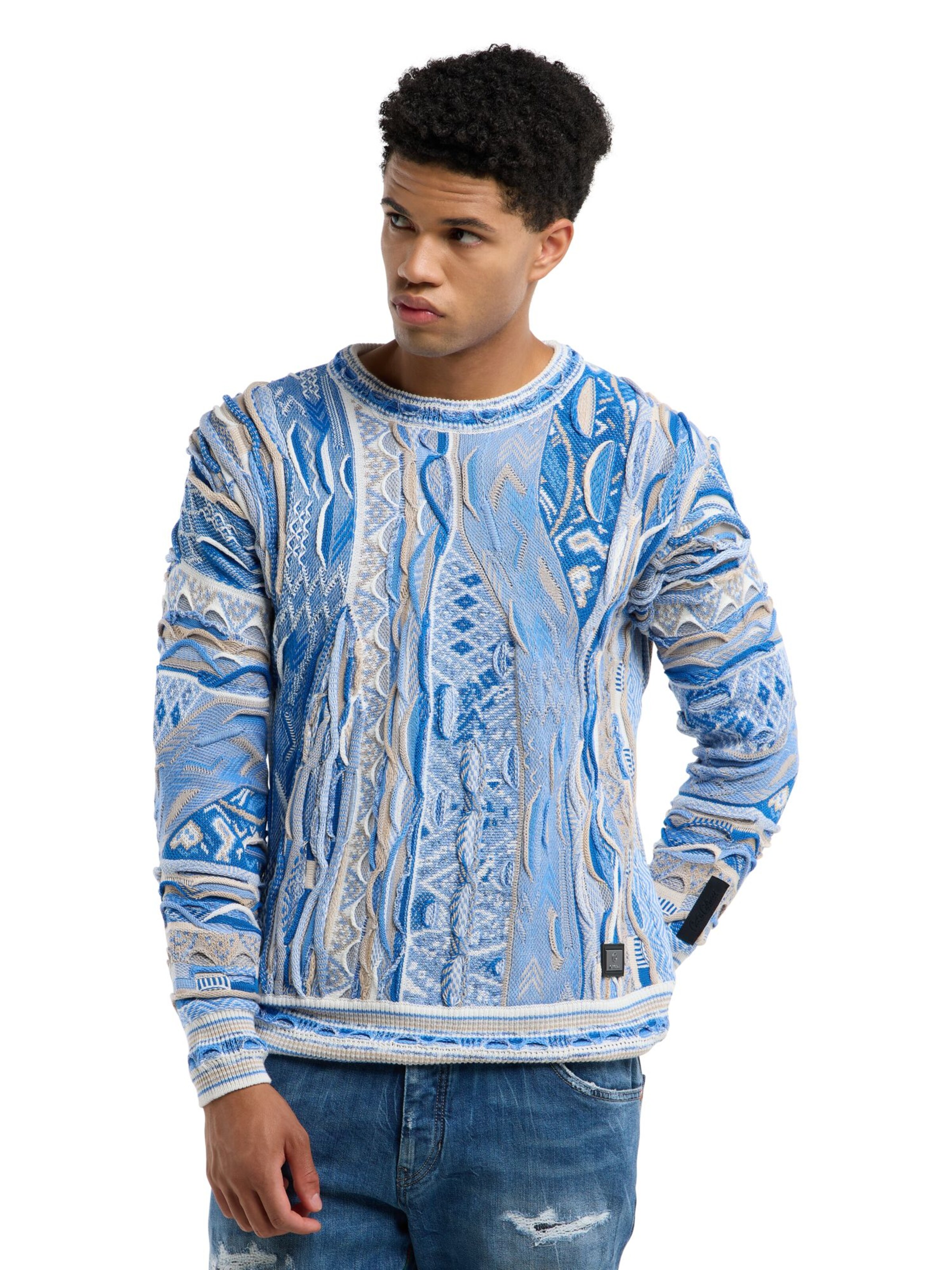 Carlo Colucci Sweater 'Di Palo' in Blue: front