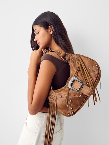 Bershka Schultertasche in Braun
