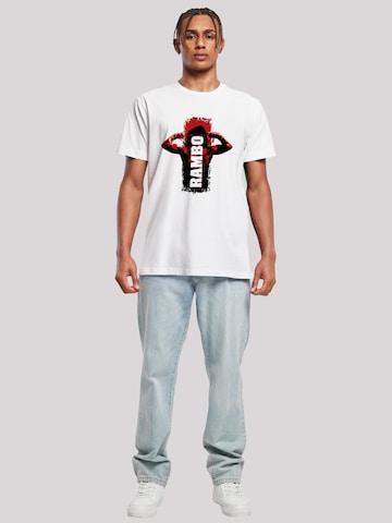 F4NT4STIC Shirt 'Rambo III Tying Sweatband' in Wit