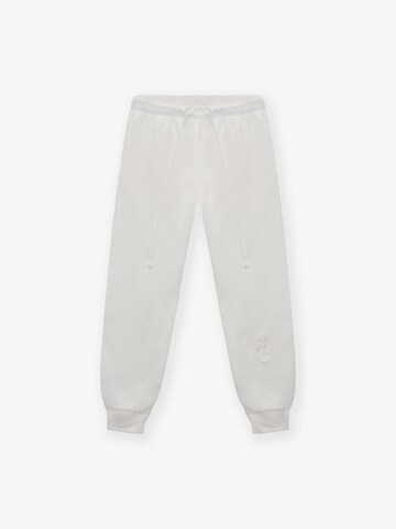 BARRYAN Loose fit Pants 'Embroidered shell sweatpants' in White: front