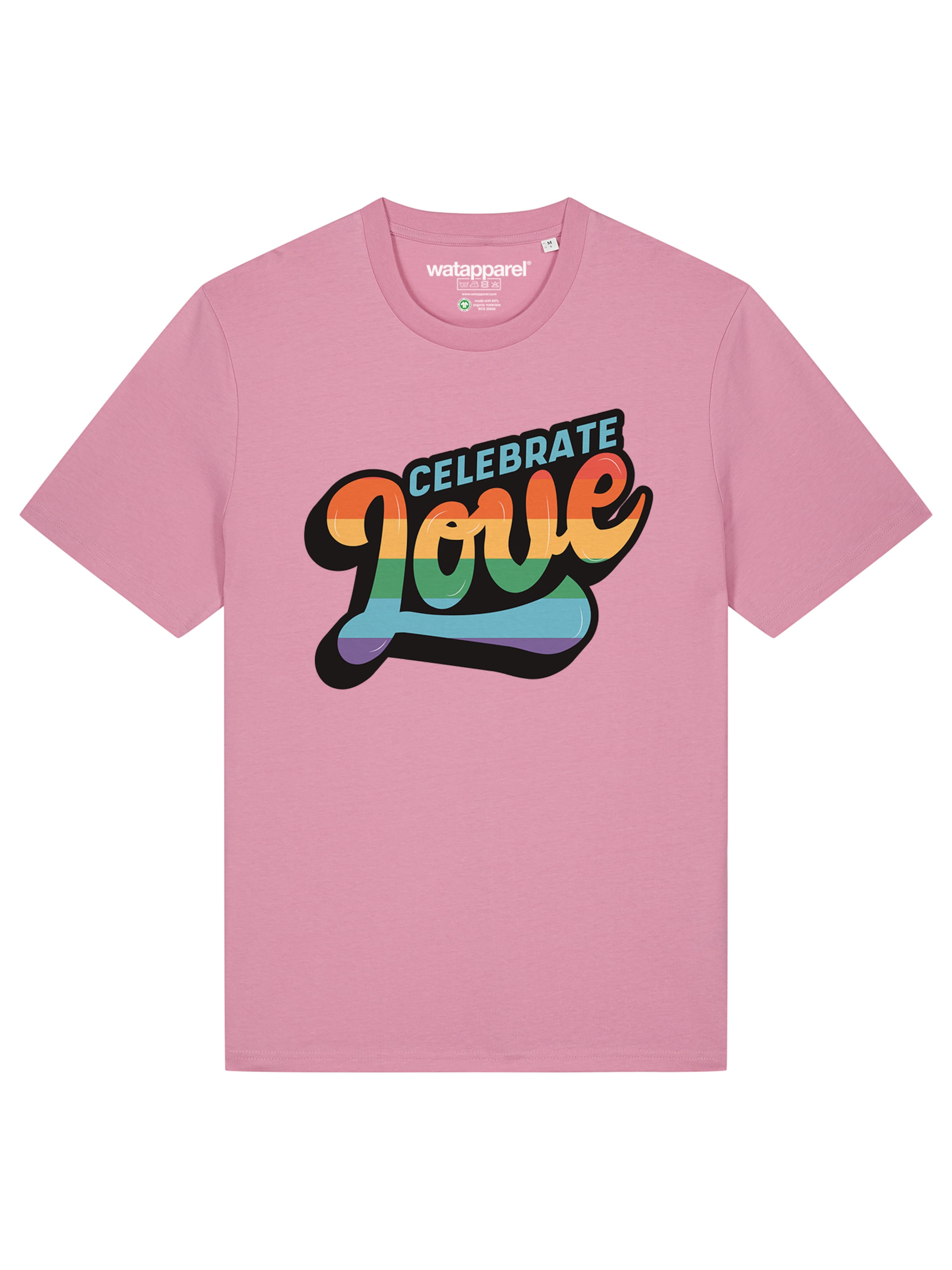 Maglietta 'Celebrate Love' di Watapparel in rosa: frontale