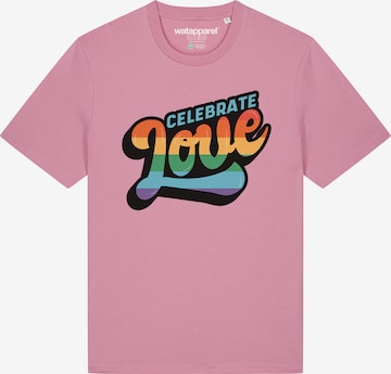 Maglietta 'Celebrate Love' di Watapparel in rosa: frontale